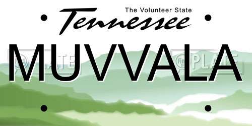 MUVVALA Tennessee License Plate