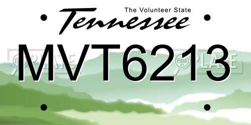 MVT6213 Tennessee License Plate