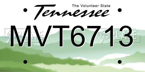MVT6713 Tennessee License Plate