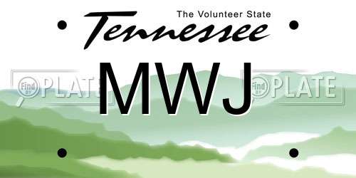 MWJ Tennessee License Plate