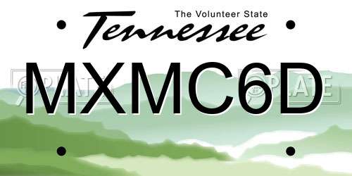 MXMC6D Tennessee License Plate