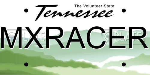 MXRACER Tennessee License Plate