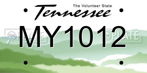 MY1012 Tennessee License Plate