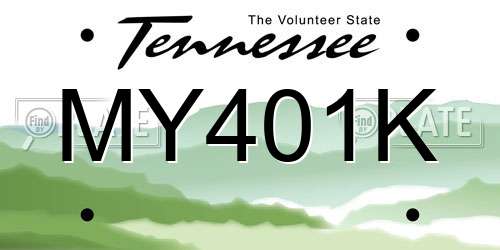 MY401K Tennessee License Plate