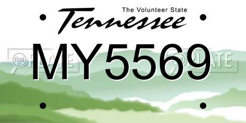 MY5569 Tennessee License Plate