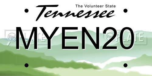 MYEN20 Tennessee License Plate