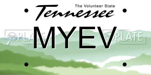 MYEV Tennessee License Plate