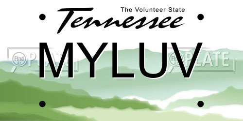 MYLUV Tennessee License Plate