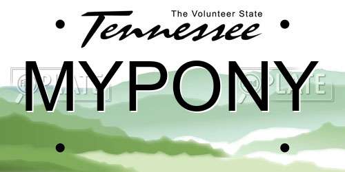 MYPONY Tennessee License Plate