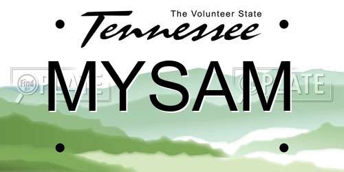 MYSAM Tennessee License Plate