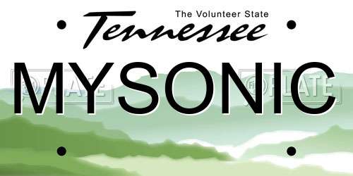 MYSONIC Tennessee License Plate