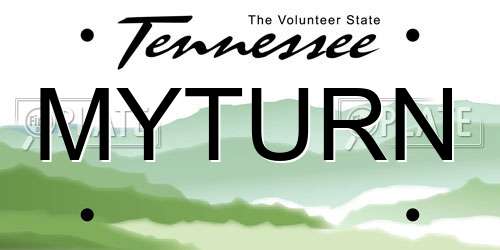 MYTURN Tennessee License Plate