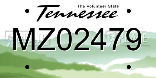 MZ02479 Tennessee License Plate