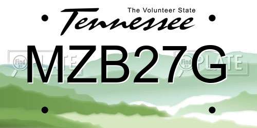 MZB27G Tennessee License Plate