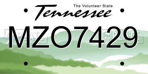 MZO7429 Tennessee License Plate