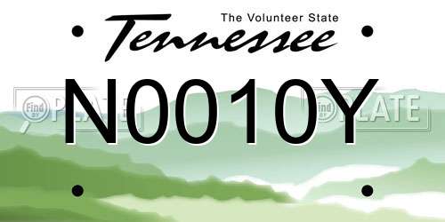 N0010Y Tennessee License Plate