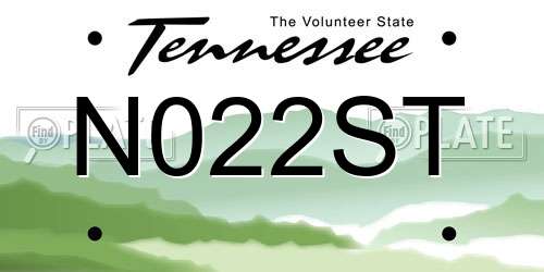 N022ST Tennessee License Plate