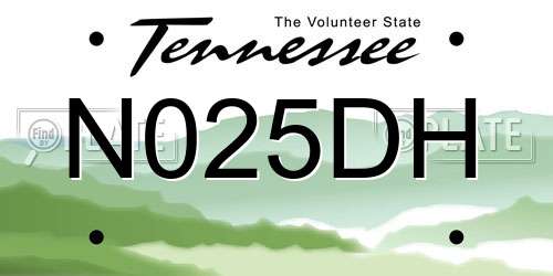 N025DH Tennessee License Plate