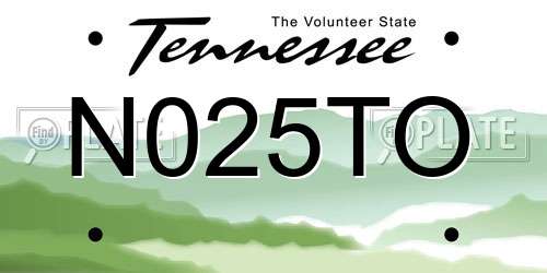 N025TO Tennessee License Plate