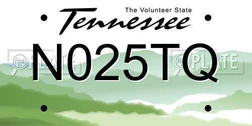 N025TQ Tennessee License Plate