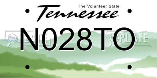 N028TO Tennessee License Plate