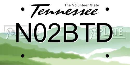 N02BTD Tennessee License Plate