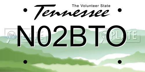 N02BTO Tennessee License Plate