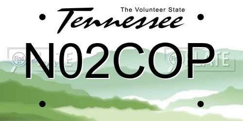 N02COP Tennessee License Plate