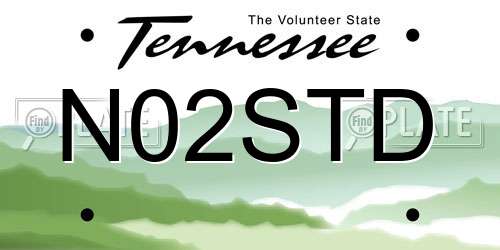 N02STD Tennessee License Plate