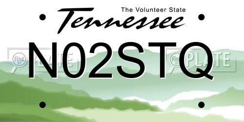 N02STQ Tennessee License Plate