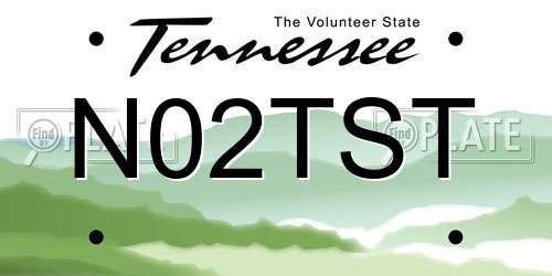 N02TST Tennessee License Plate