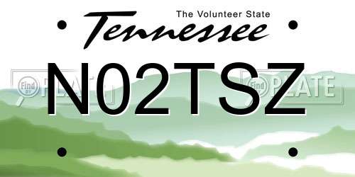 N02TSZ Tennessee License Plate