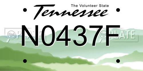N0437F Tennessee License Plate