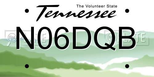 N06DQB Tennessee License Plate