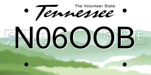 N06OOB Tennessee License Plate