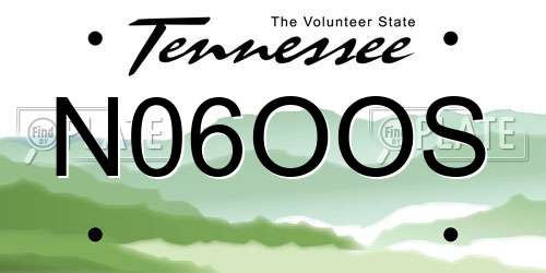 N06OOS Tennessee License Plate