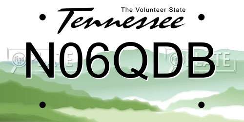 N06QDB Tennessee License Plate