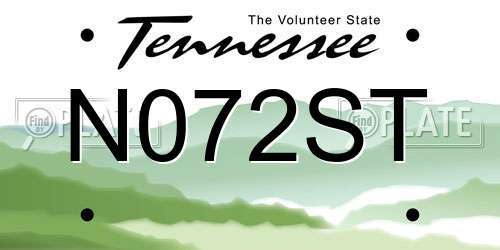 N072ST Tennessee License Plate
