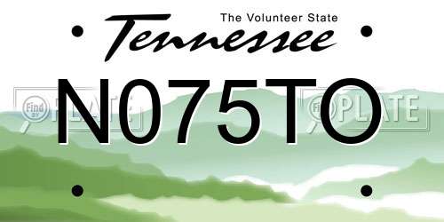 N075TO Tennessee License Plate