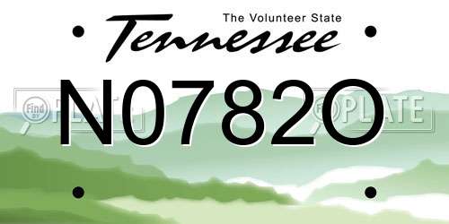 N0782O Tennessee License Plate