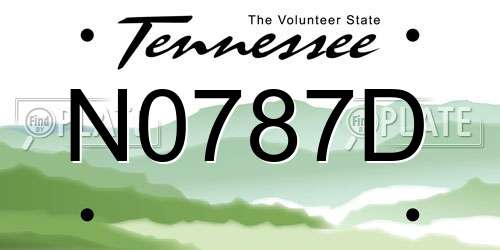 N0787D Tennessee License Plate