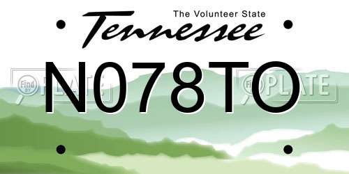 N078TO Tennessee License Plate