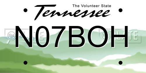 N07BOH Tennessee License Plate
