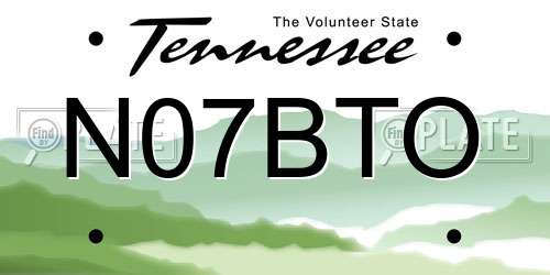 N07BTO Tennessee License Plate