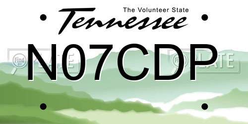 N07CDP Tennessee License Plate