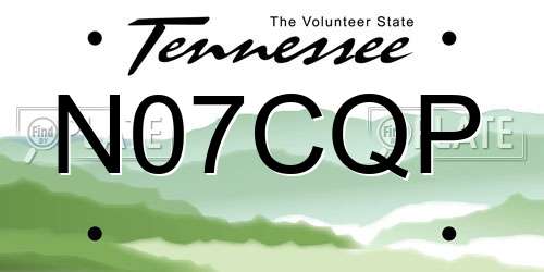 N07CQP Tennessee License Plate