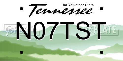 N07TST Tennessee License Plate