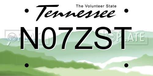 N07ZST Tennessee License Plate