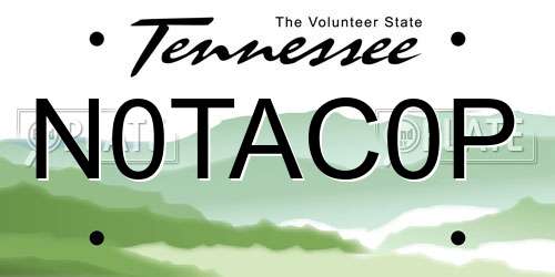 N0TAC0P Tennessee License Plate