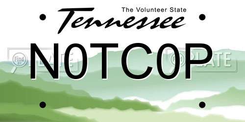 N0TC0P Tennessee License Plate